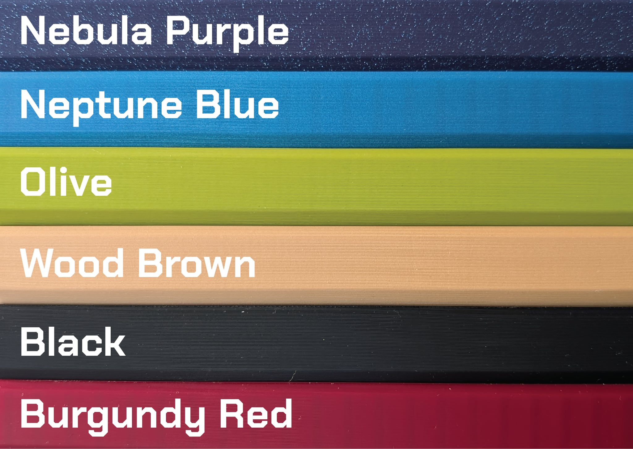 Available filament colors